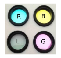  
  * 1.25” UV/IR block filter
  * 1.25” Interference filter R,G,B
  * 1.25” UV/IR block filter L (Luminance)
  * <color #ed1c24>**Red**</color> (Komplenentärfarbe <color #99d9ea>**Cyan**</color>)
  * <color #22b14c>**Green**</color> (Komplenentärfarbe <color #ffaec9>**Magenta**</color>)
  * <color #7092be>**Blue**</color> (Komplenentärfarbe <color #fff200>**Yellow**</color>)
