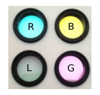    * 1.25” UV/IR block filter
  * 1.25” Interference filter R,G,B
  * 1.25” UV/IR block filter L (Luminance)
  * <color #ed1c24>**Red**</color> (Komplenentärfarbe <color #99d9ea>**Cyan**</color>)
  * <color #22b14c>**Green**</color> (Komplenentärfarbe <color #ffaec9>**Magenta**</color>)
  * <color #7092be>**Blue**</color> (Komplenentärfarbe <color #fff200>**Yellow**</color>)
